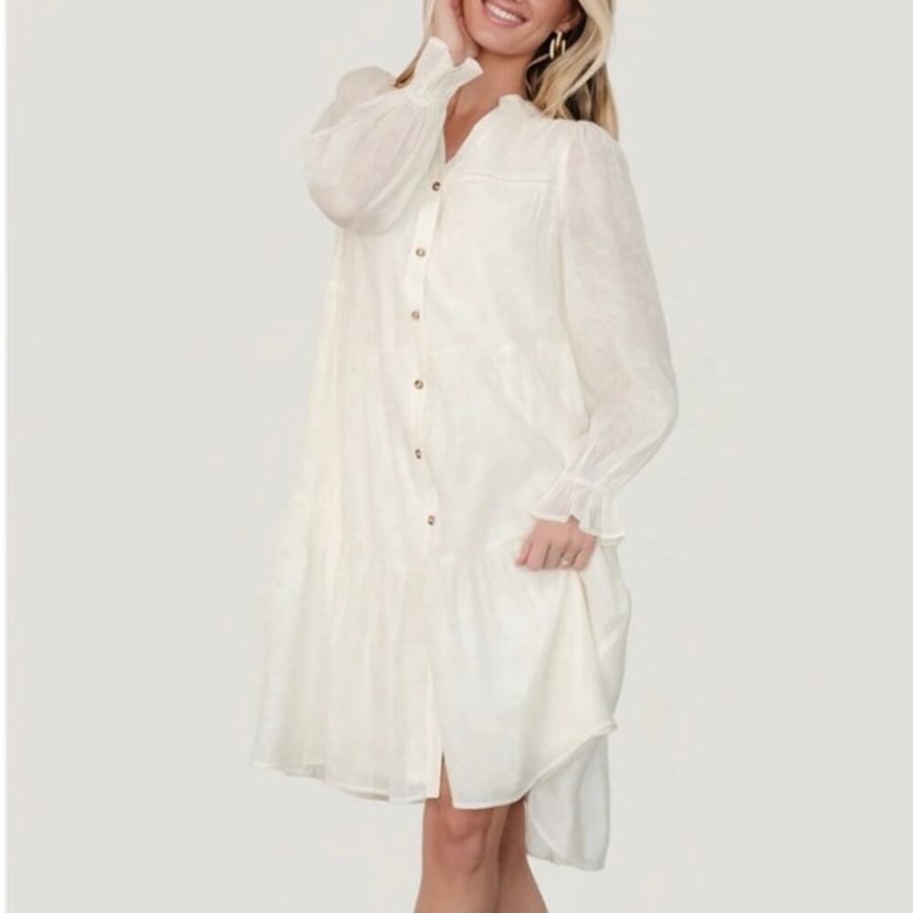NWOT! Womens Baltic Born Brenna Button Midi Dress Cream Size XL
